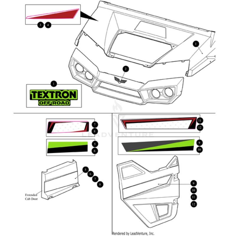 Ext Cab Door Decal Blu Left by Arctic Cat