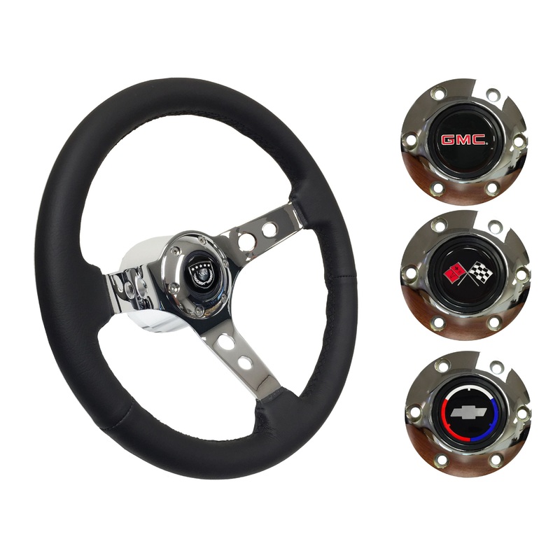 1960-73 Chevy Truck, GMC Steering Wheel Kit | Black Leather | ST3095