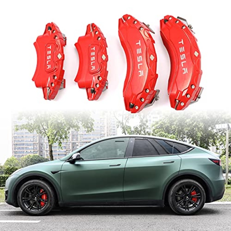 Weishine – Caliper Covers for Tesla Model Y 2017, 2018, 2019, 2020,2021 and 2023 new upgrade designed specifically for Modely 19/20 inch car callipers (Red)