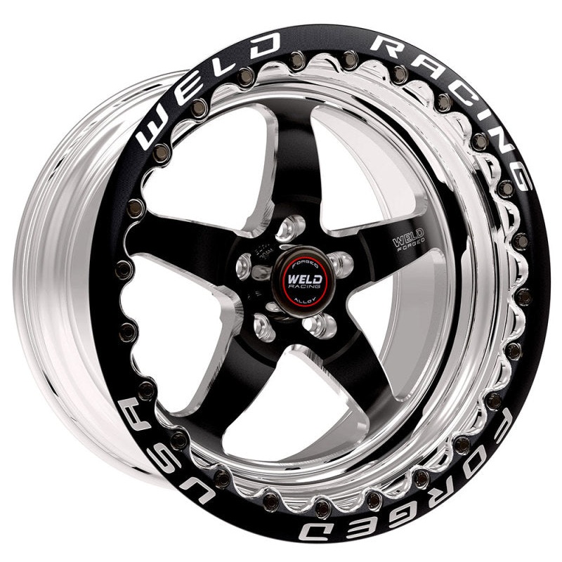 Weld S71 17×10 / 5×4.5 BP / 7.3in. BS Black Wheel (Medium Pad) – Black Single Beadlock MT