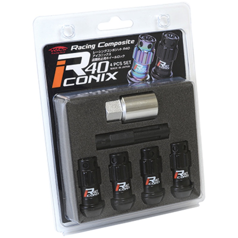 Project Kics 12X1.50 R40 Iconix Black Lug Nut Lock Set – 4 | WYIF41KK