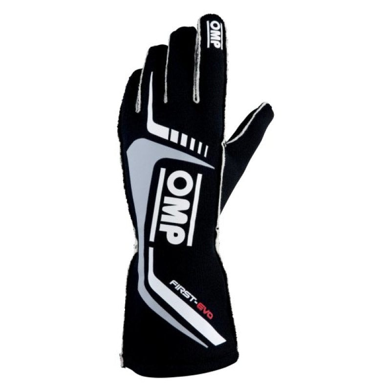 OMP First Evo Gloves (FIA 8856-2018) – Black | Size Large