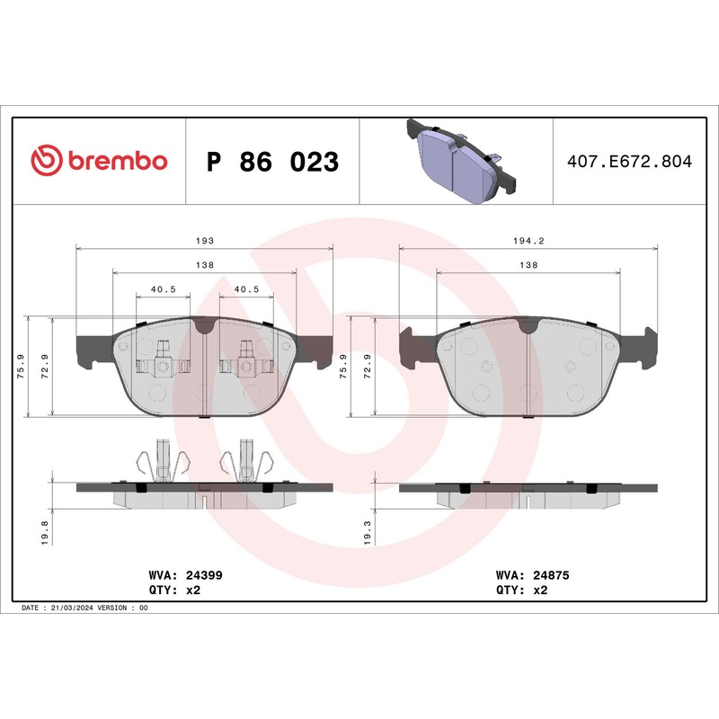 PRIME Low-Met Front Disc Brake Pad Set – P86023