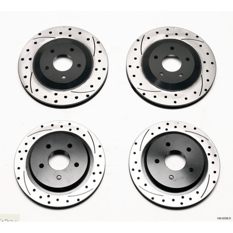 Wilwood Rotor Kit Front/Rear-Dimpled/Slotted 97-04 Corvette C5 All/ 05-13 C6 Base