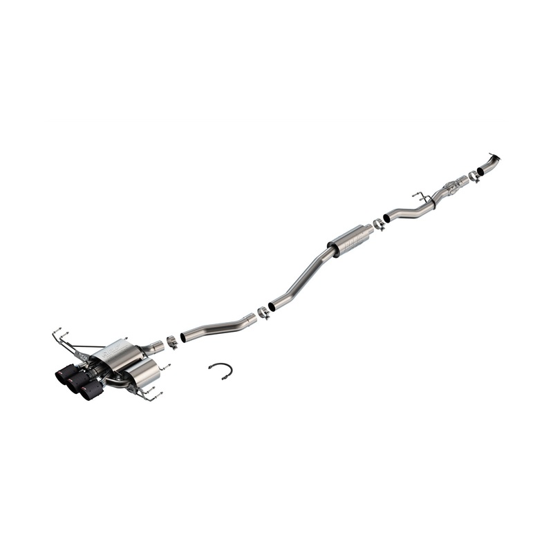 Borla MT ATAK Catback Exhaust w/ 4in Black Anodized Carbon Fiber Tips | 2023+ Honda Civic Type-R (140927CFBA)