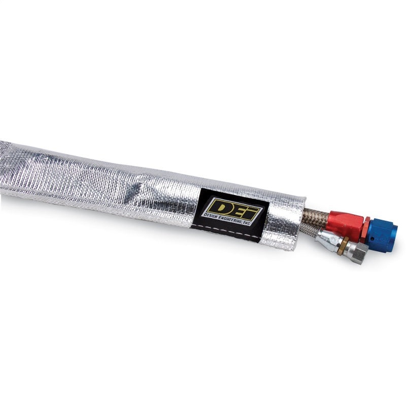 DEI Heat Sheath 1/2in I.D. x 3ft – Aluminized Sleeving – Sewn Edge