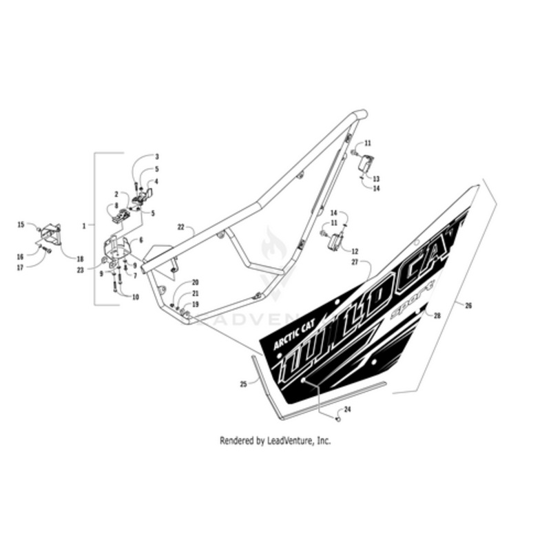 Door Panel W/Decal-Left-Black (Wc Spt Se 17) (Inc. 27-28) by Arctic Cat