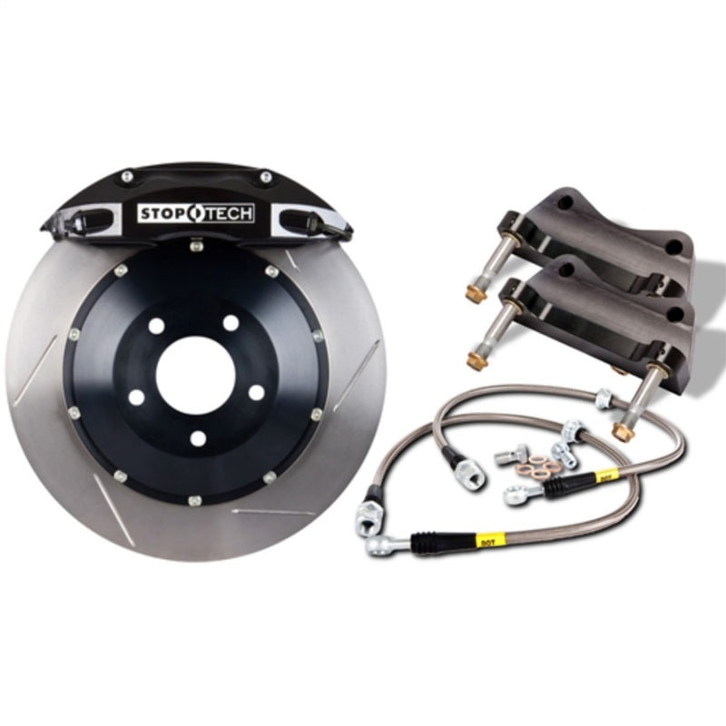 StopTech BBK 96-02 BMW Z3/03-09 Z4 Front Black ST-40 Calipers Slotted 328x28mm Rotors/Pads/SS Lines