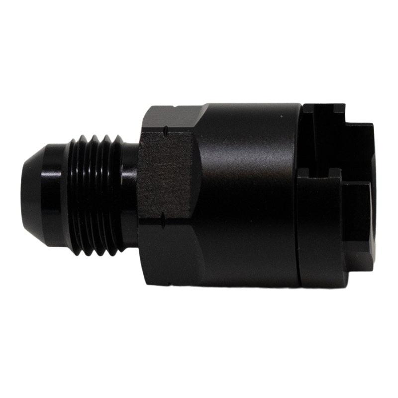 DeatschWerks 6AN Male Flare to 3/8in Female EFI Quick Connect Adapter – Anodized Matte Black
