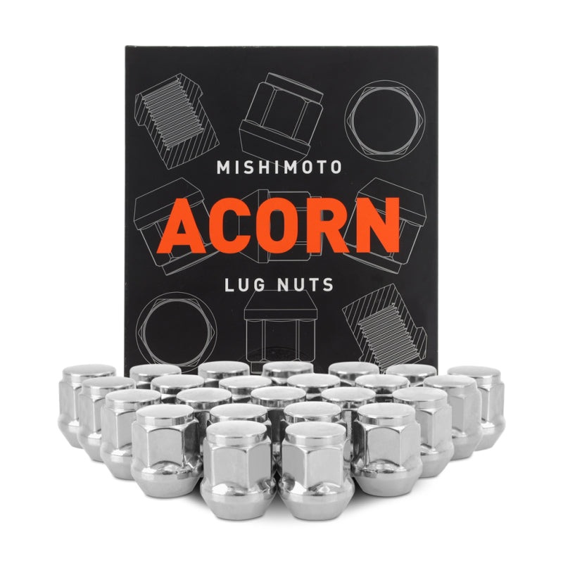 Mishimoto Steel Acorn Lug Nuts M14 x 1.5 – 24pc Set – Chrome