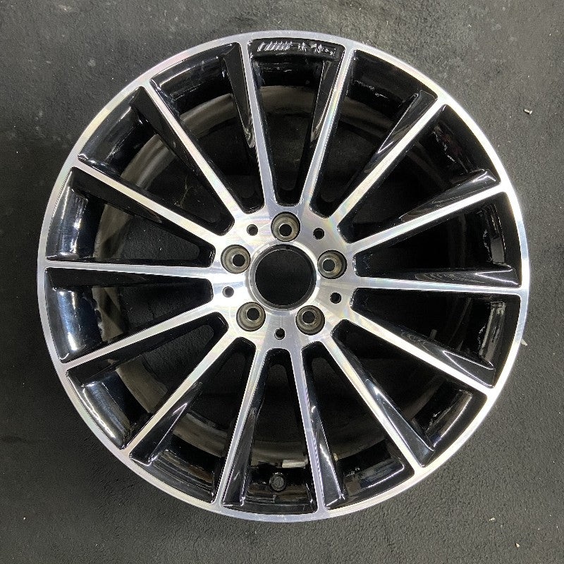 19″ MERCEDES C-CLASS 17 205 Type Cpe C300 19×8.5 14 spoke black accents Original OEM Wheel Rim
