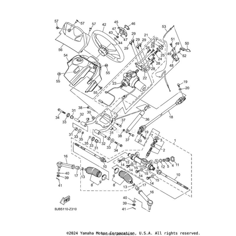 Steering Column Assembly by Yamaha