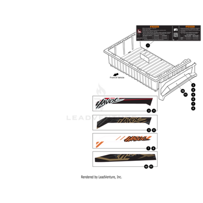 Cargo Box Decal Side-Right (White) (For Havoc Models Only) by Arctic Cat