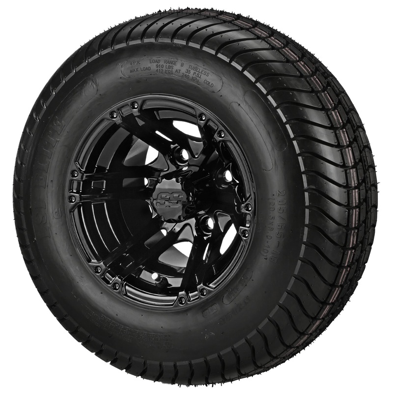 LSI 10″ Yukon Gloss Black Wheel and Low Profile Tire Combo