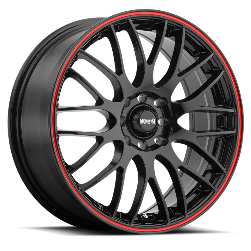 Maxxim Maze 17×7 8×100/114.3 ET40 Black/Red Stripe