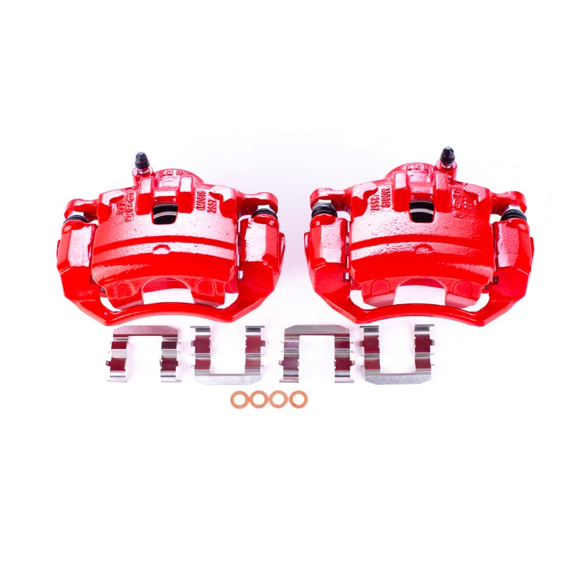 Power Stop 10-12 Hyundai Tucson Front Red Calipers w/Brackets – Pair