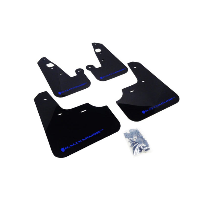 Rally Armor UR Black Mud Flap w/ Blue Logo Mitsubishi Lancer 2007-2017 | MF8-UR-BLK/BL