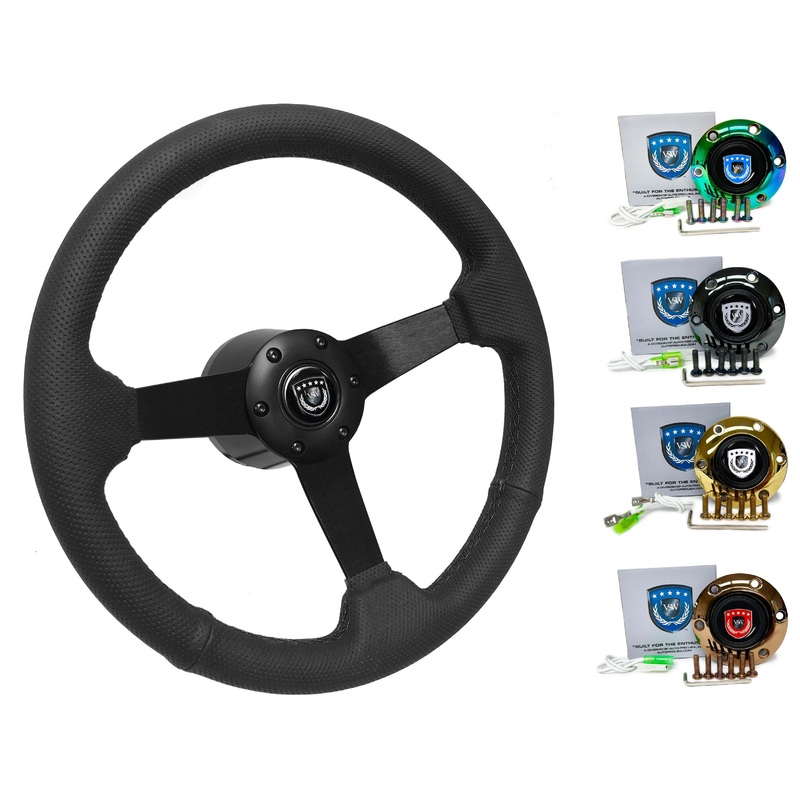 1997-03 Audi A8 Steering Wheel Kit | Perforated Black Leather | ST3602BLK