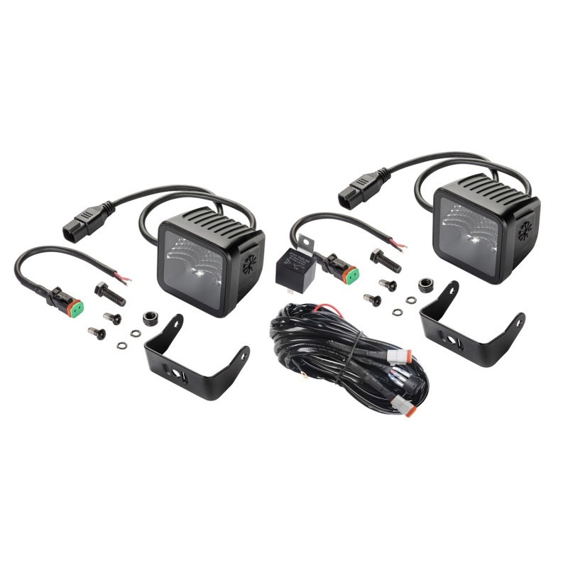 Hella Universal Black Magic 3.2in L.E.D. Cube Kit – Flood Beam