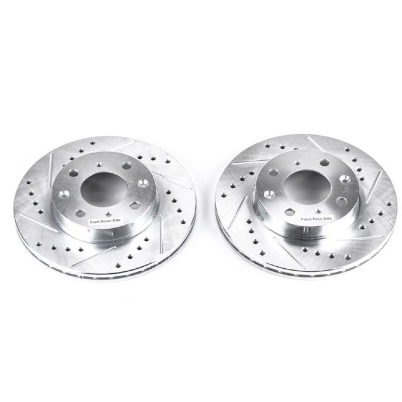 Power Stop Front Evolution Drilled & Slotted Rotors Pair Honda Civic 1988-1991 / CRX 1988-1991 | JBR304XPR