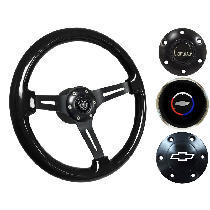 1969-89 Camaro Steering Wheel Kit | Black Ash Wood | ST3073
