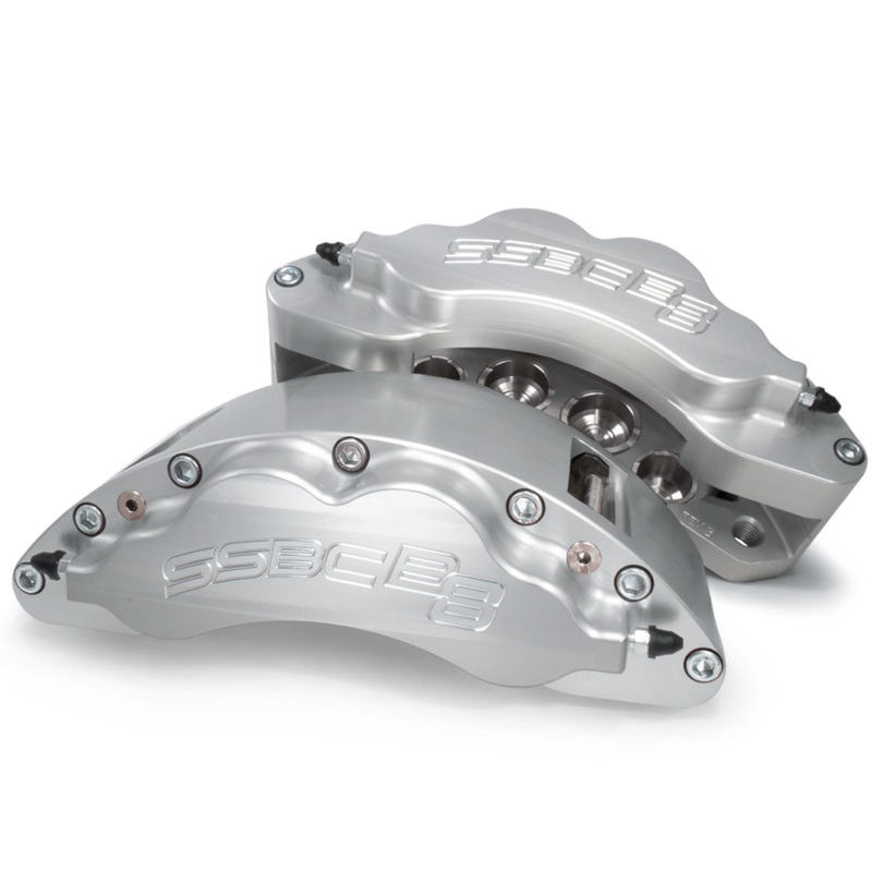 American Made B8-Barbarian 8 Piston Billet Aluminum  Direct Fit Front Caliper Upgrade Kit. Clear A404-20
