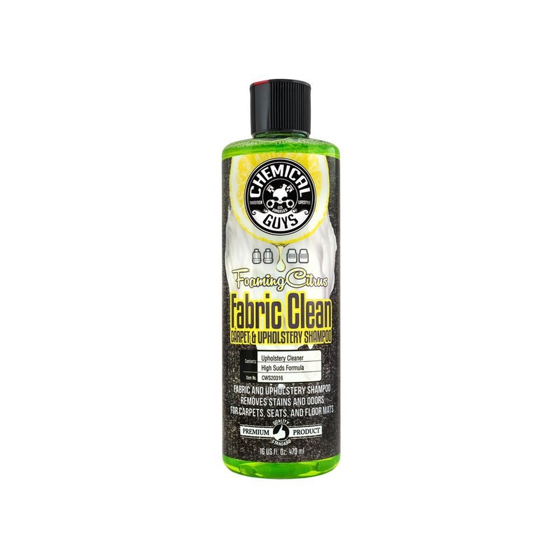 Chemical Guys Foaming Citrus Fabric Clean Carpet And Upholstery Shampoo And Odor Eliminator | Universal (CWS20316)