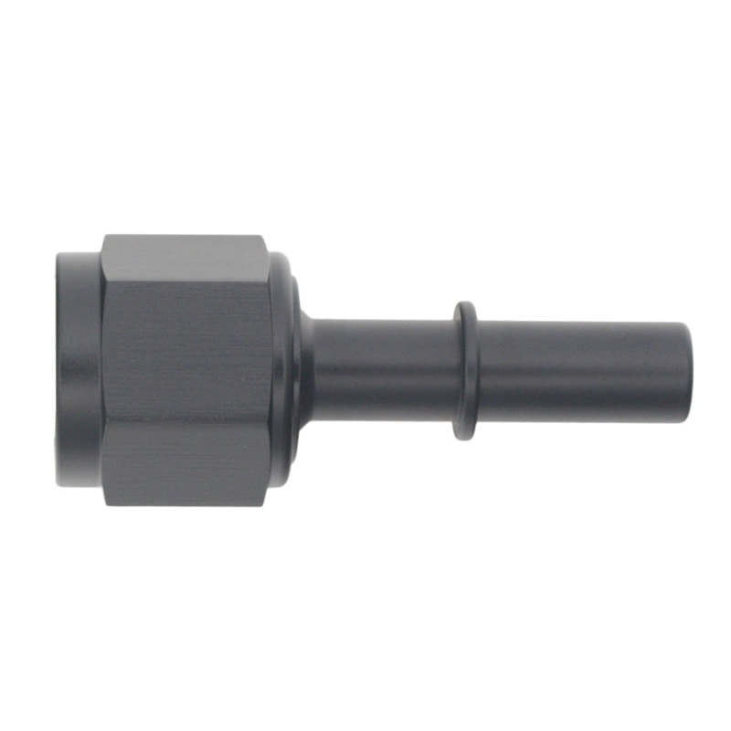 DeatschWerks 8AN Female Flare Swivel to 3/8in Male EFI Quick Disconnect – Anodized Matte Black