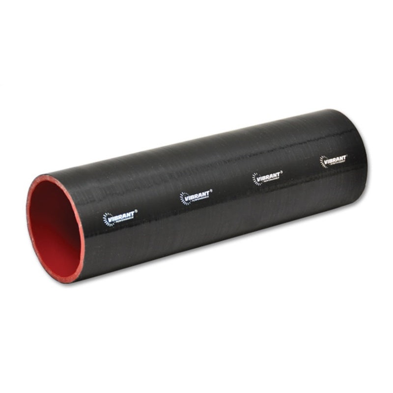 Vibrant 4 Ply Reinforced Silicone Straight Hose Coupling – 2.5in I.D. x 12in long (BLACK)