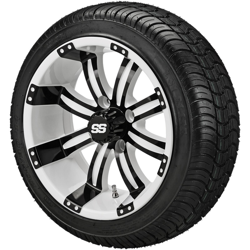LSI 14″ Casino White & Black Wheel and Low Profile Tire Combo