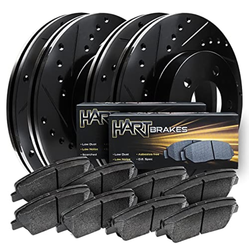 Hart Brakes Front Rear Brakes and Rotors Kit |Front Rear Brake Pads| Brake Rotors and Pads| Ceramic Brake Pads and Rotors – BHCC.44138.02
