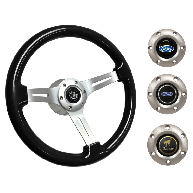 1966-72 Ford Bronco Steering Wheel Kit | Black Ash Wood | ST3074