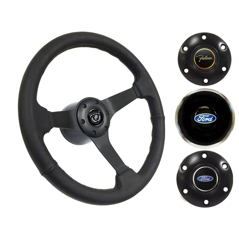 1965-69 Ford Falcon Steering Wheel Kit | Black Leather | ST3160BLK