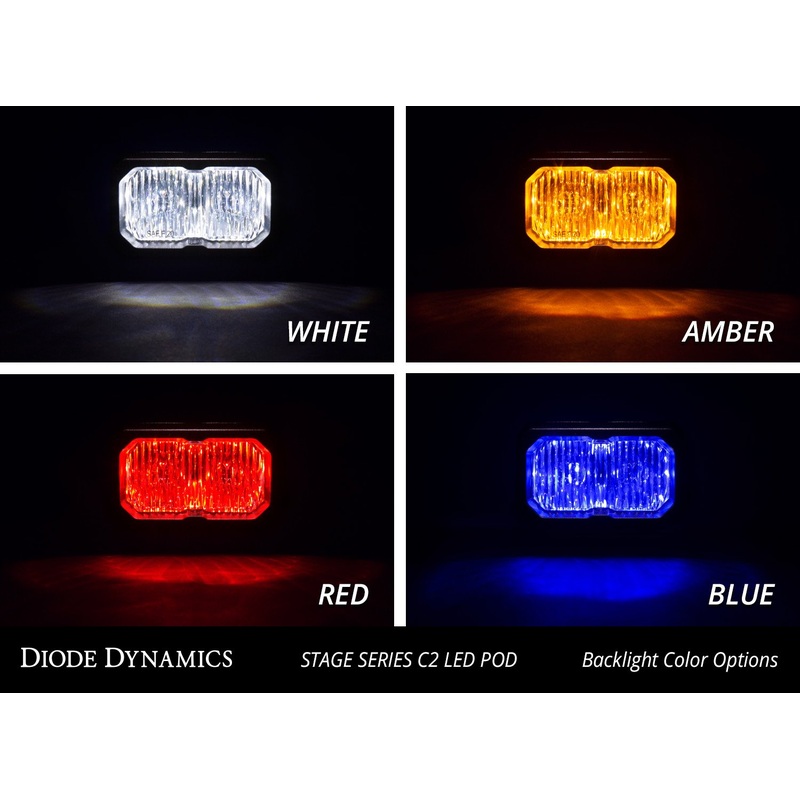 Diode Dynamics DD SSC2 Pod – Pro / White / Flood / Surface / Red BL / Pair (DD6415P)