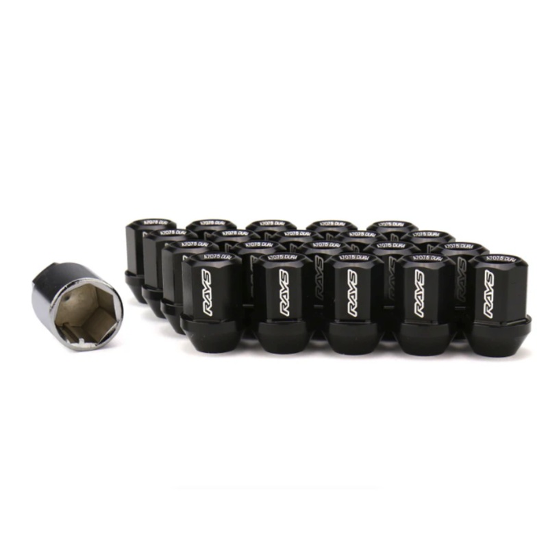 RAYS Dura-Nut L42 Straight Type 12X1.50 Lug Nut Set 16 Lug 4 Lock Set – Black