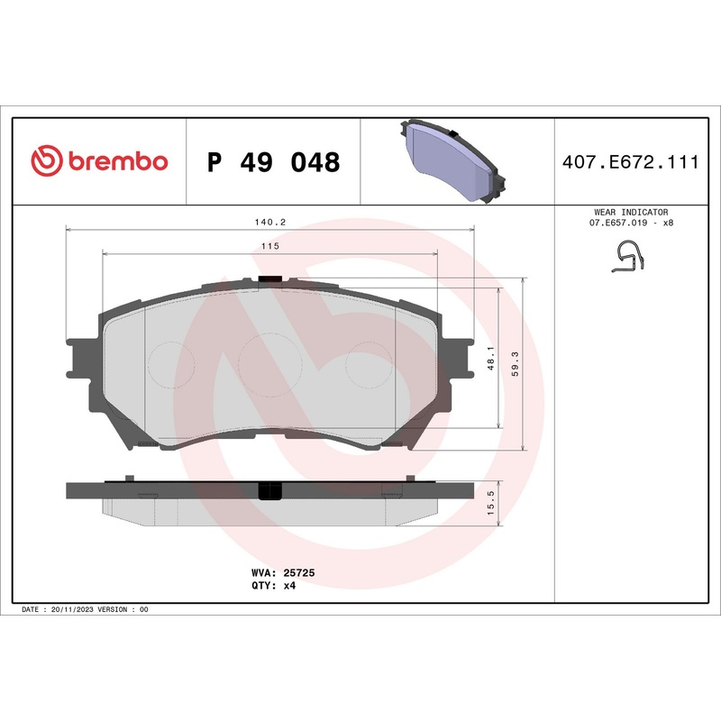 PRIME Low-Met Front Disc Brake Pad Set – P49048